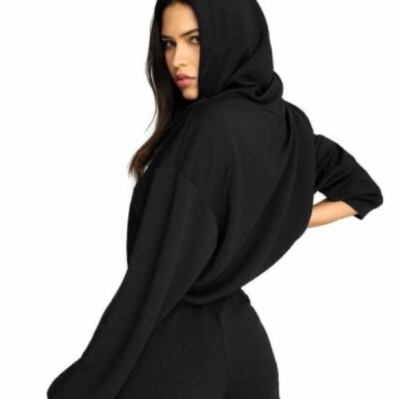 💐GOOD AMERICAN Crop Scuba Hoodie size M (Good American size 2) - Picture 5 of 11